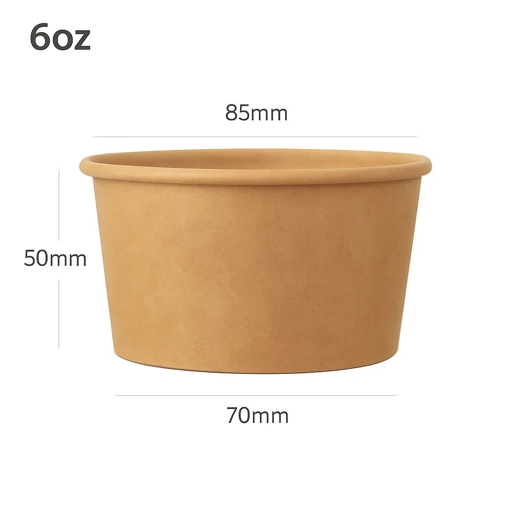 6oz Kraft Paper Ice Cream Cup 1000/ctn