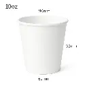10oz Single Wall White Paper Cup 1000/ctn