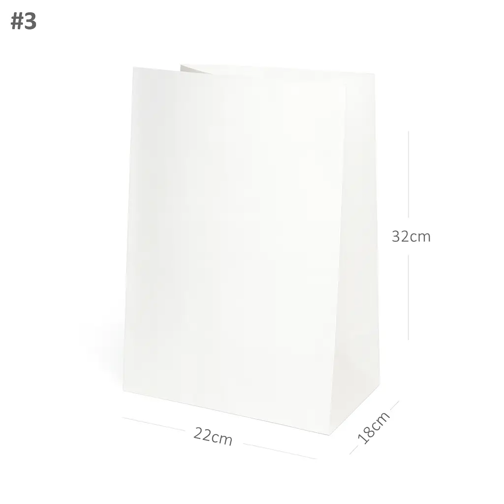 #3 White Paper No Handle Bag 200/ctn