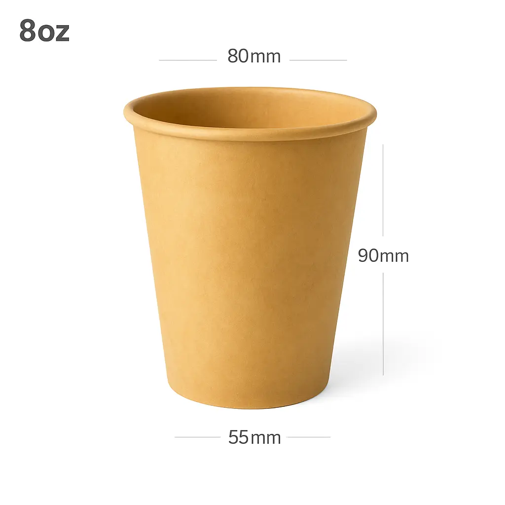 8oz Single Wall Kraft Paper Cup 1000/ctn