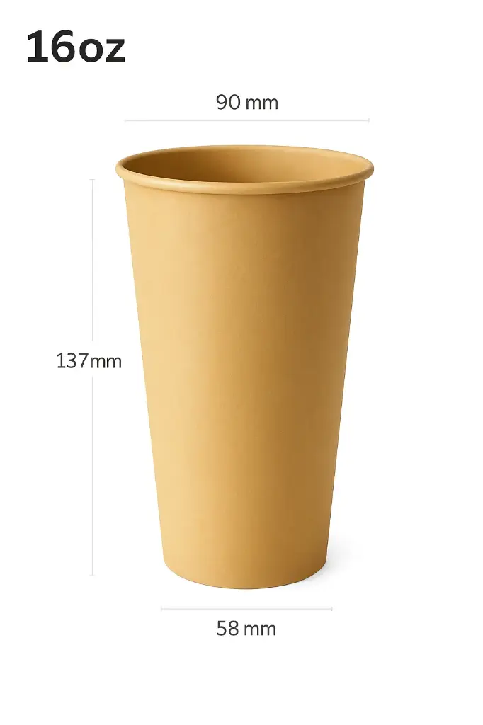 16oz Single Wall Kraft Paper Cup 1000/ctn