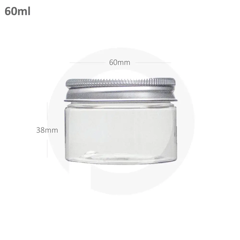 60ml/60mm PET Plastic Jar Alu Cap 100/ctn