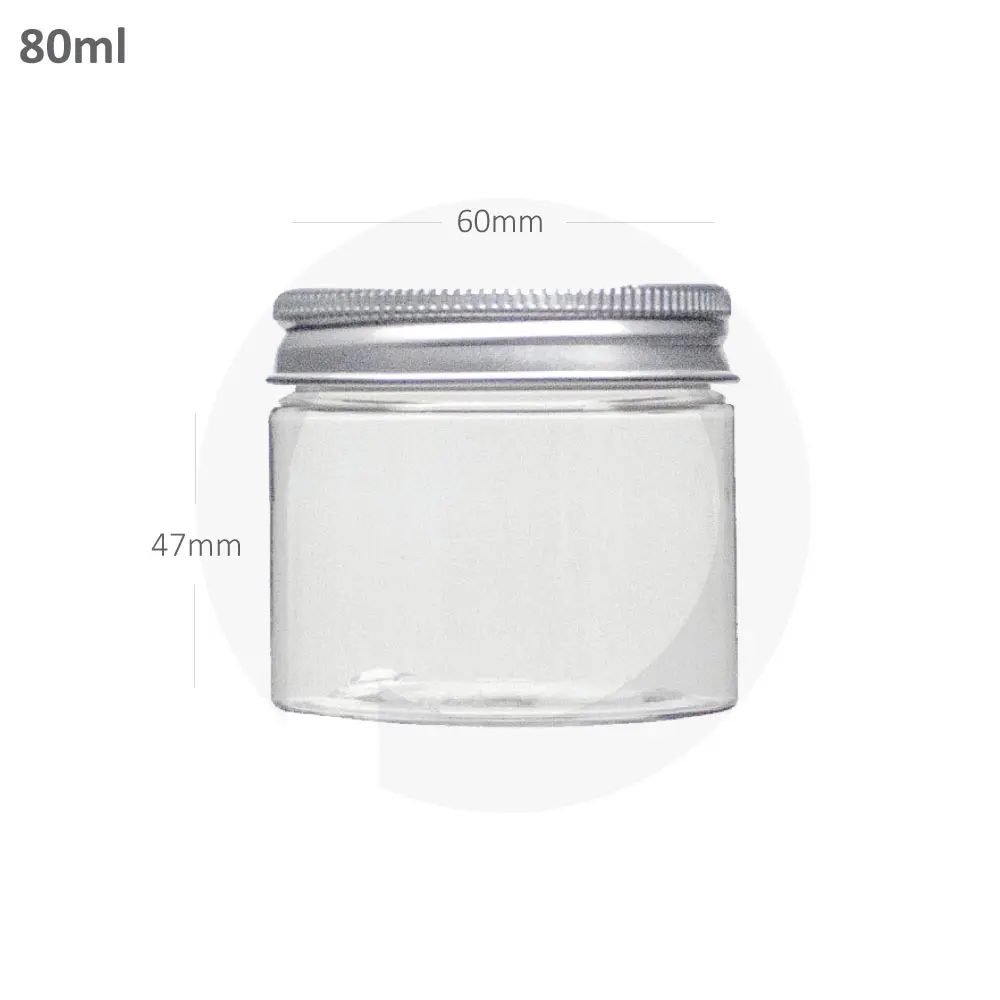 80ml/60mm PET Plastic Jar Alu Cap 100/ctn