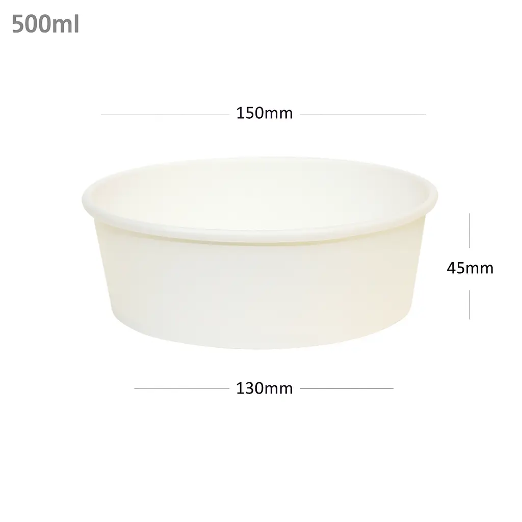 500ml White Paper Salad Bowl 300/ctn
