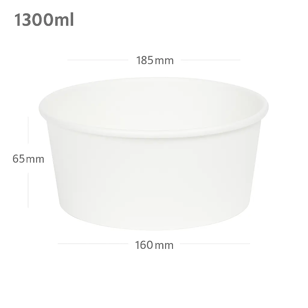 1300ml White Paper Salad Bowl 300/ctn