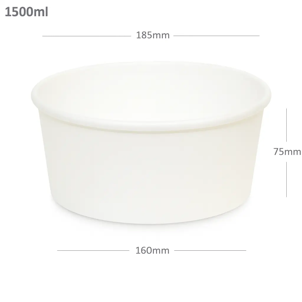 1500ml White Paper Salad Bowl 300/ctn