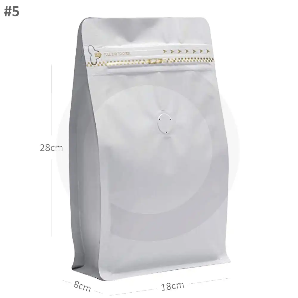 500g White Flat Bottom Ziplock Valve Bag 250/ctn
