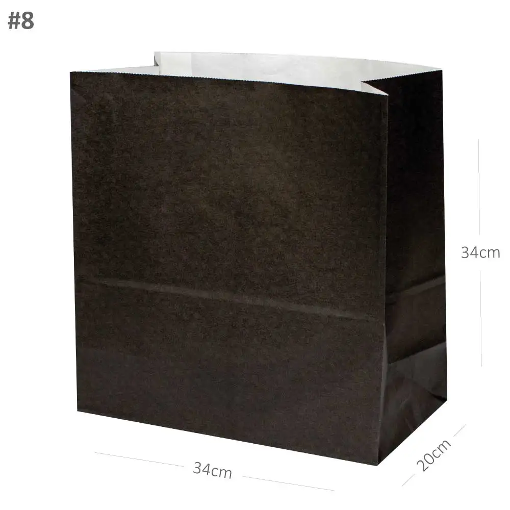 Black - #8 White Paper No Handle Bag 200/ctn