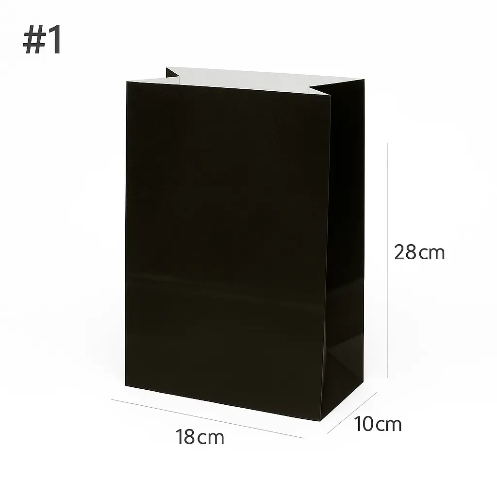 Black - #1 White Paper No Handle Bag 200/ctn