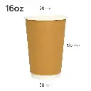 16oz Double Wall White Kraft Paper Cup 500/ctn