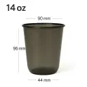 Black - 14oz/90mm PET Plastic U Shape Cup 1000/ctn