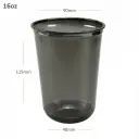 Black - 16oz/500ml PET Plastic U Shape Cup 1000/ctn 