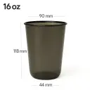 Black - 500ml PET Plastic U Shape Cup 1000/ctn