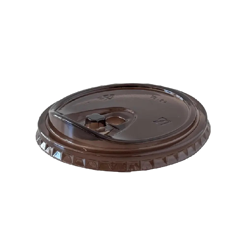 [076036] Black - 90mm PET Plastic Strawless Lid 1000/ctn