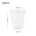 360ml/90mm PP Plastic Cup 500/ctn 