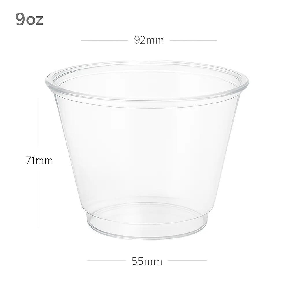 9oz PET Plastic Ice Cream Cup 1000/ctn