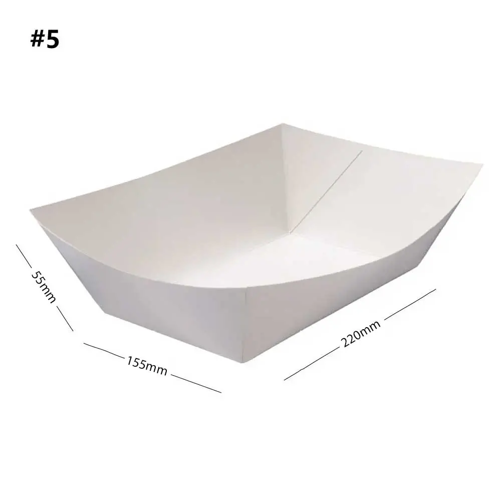 #5 White Paper Food Tray 500/ctn