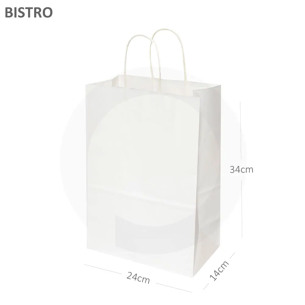 [101023] #2414 White Paper Twisted Handle Bag 200/ctn