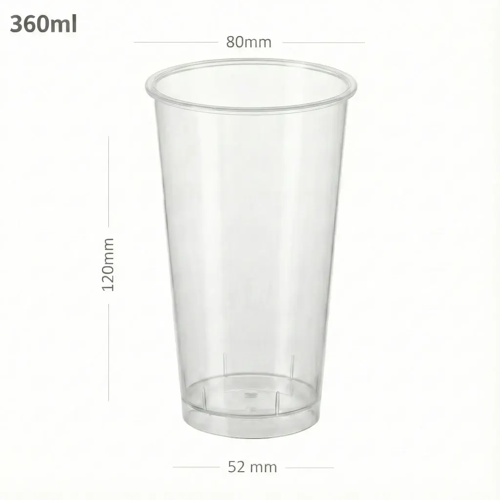 360ml/80mm Clear PP Plastic Cup 500/ctn 