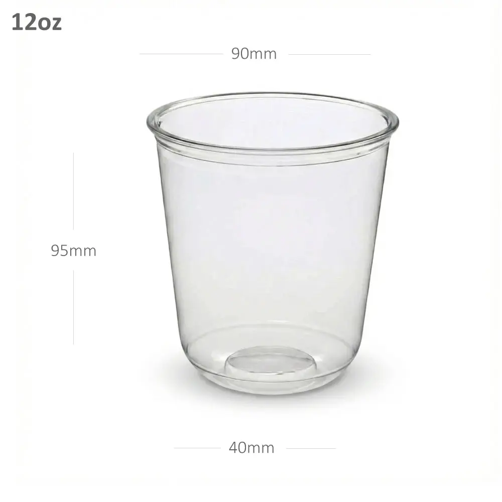 [112011] 14oz Clear PET Plastic U Shape Cup 1000/ctn 