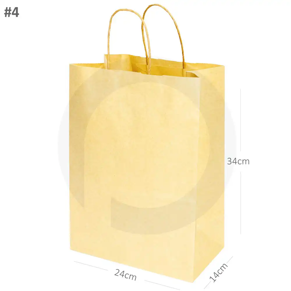 [101032] #4 Kraft Paper Twisted Handle Bag 200/ctn