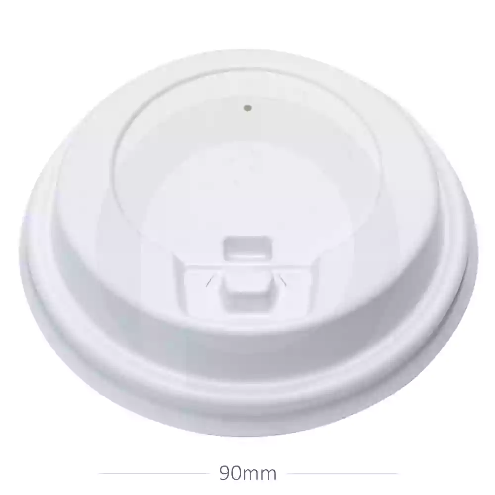 [015053] 90mm PS Plastic White with Cap Lid 1000/ctn