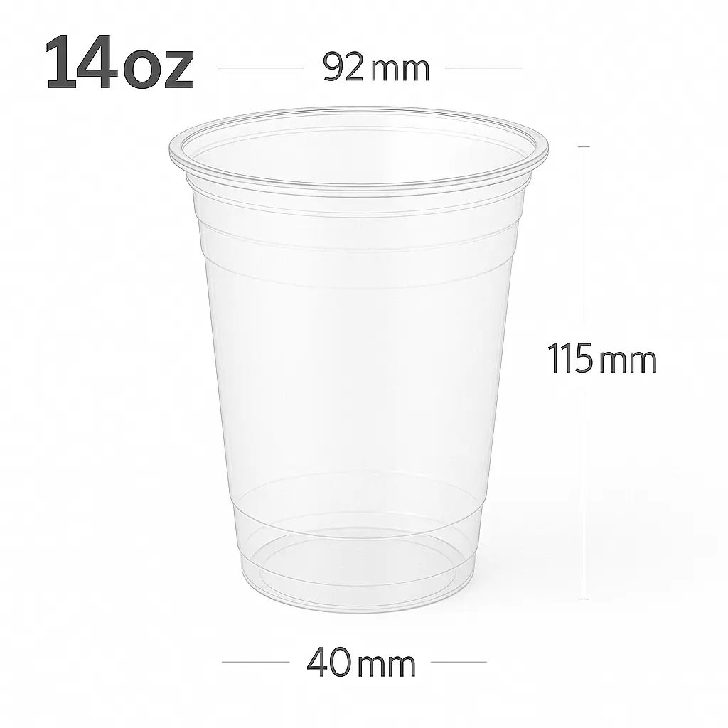 [353004] 14oz-92  PET Plastic Cup 1000/ctn