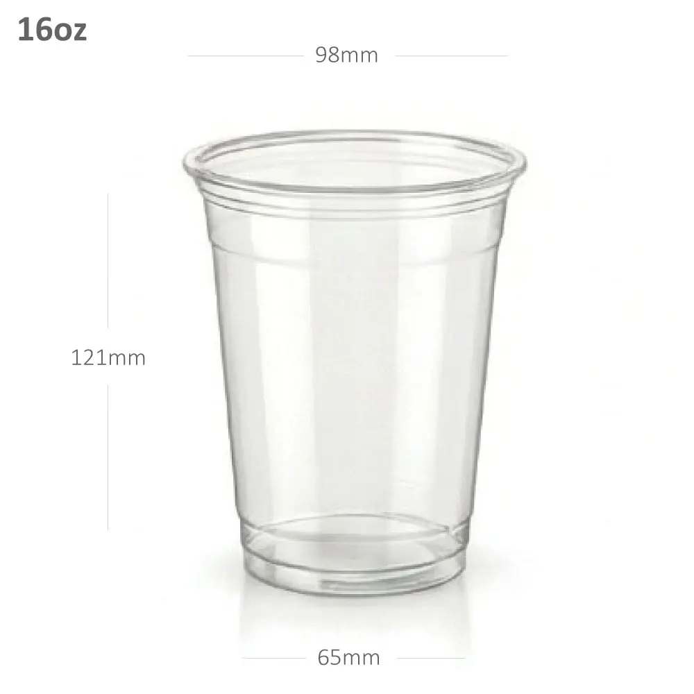 [112026] 16oz-98 Clear PET Plastic Cup 1000/ctn