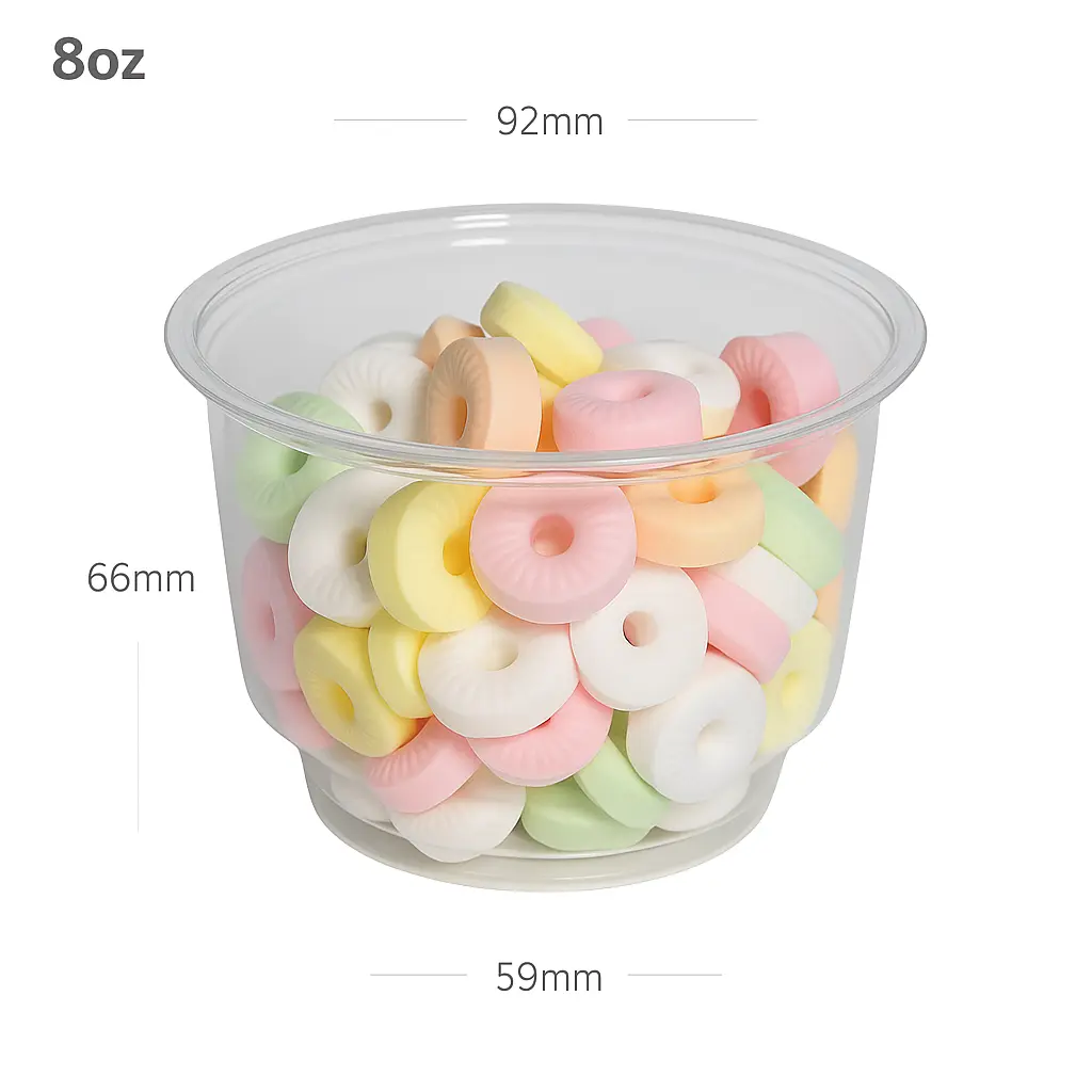[012014] 8oz PET Plastic Ice Cream Cup 1000/ctn