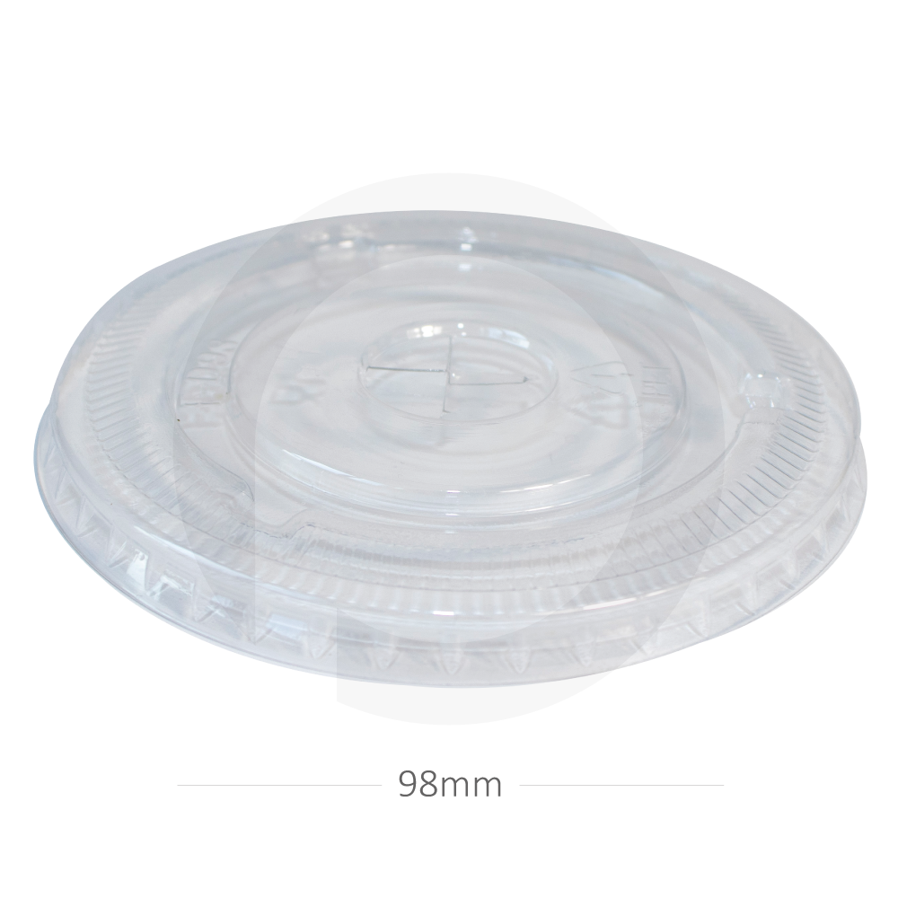 [002.004] 98mm PET Plastic Flat Lid X hole 1000/ctn