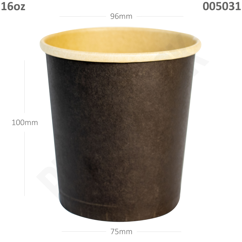 [331.031] Black 16oz Kraft Paper Soup Cup 300/ctn