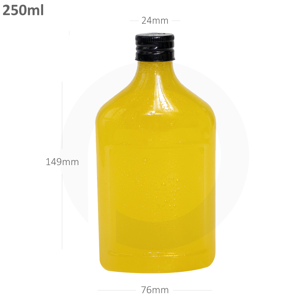 [368028] 250ml D PET Plastic Cold Brew Bottle Black Alu Cap 200/ctn