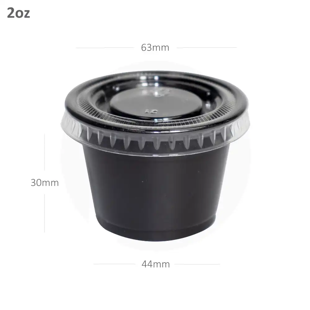 [023001] 2oz PP Plastic Sauce Cup with PET Lid 2000/ctn