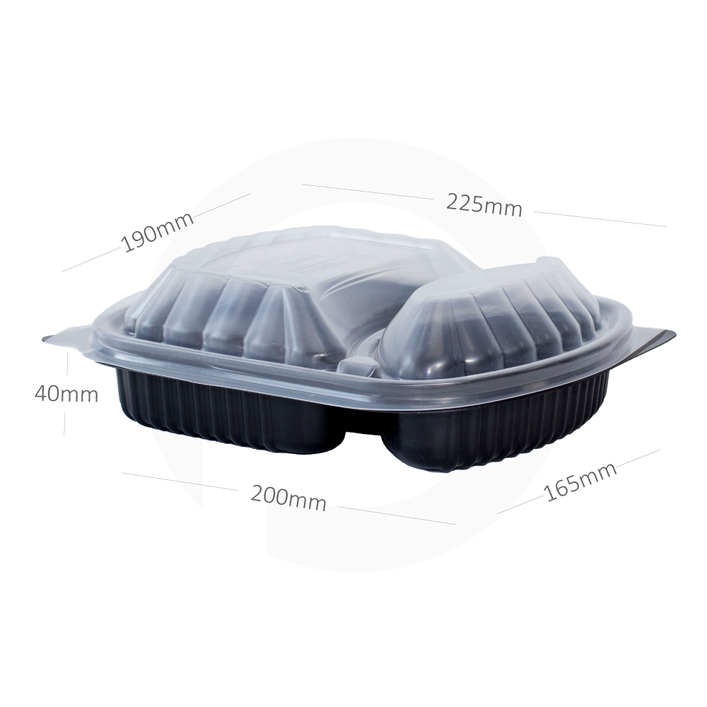 [356003] PP Plastic Rectangular Box Divided Into 2 Sections 250/ctn