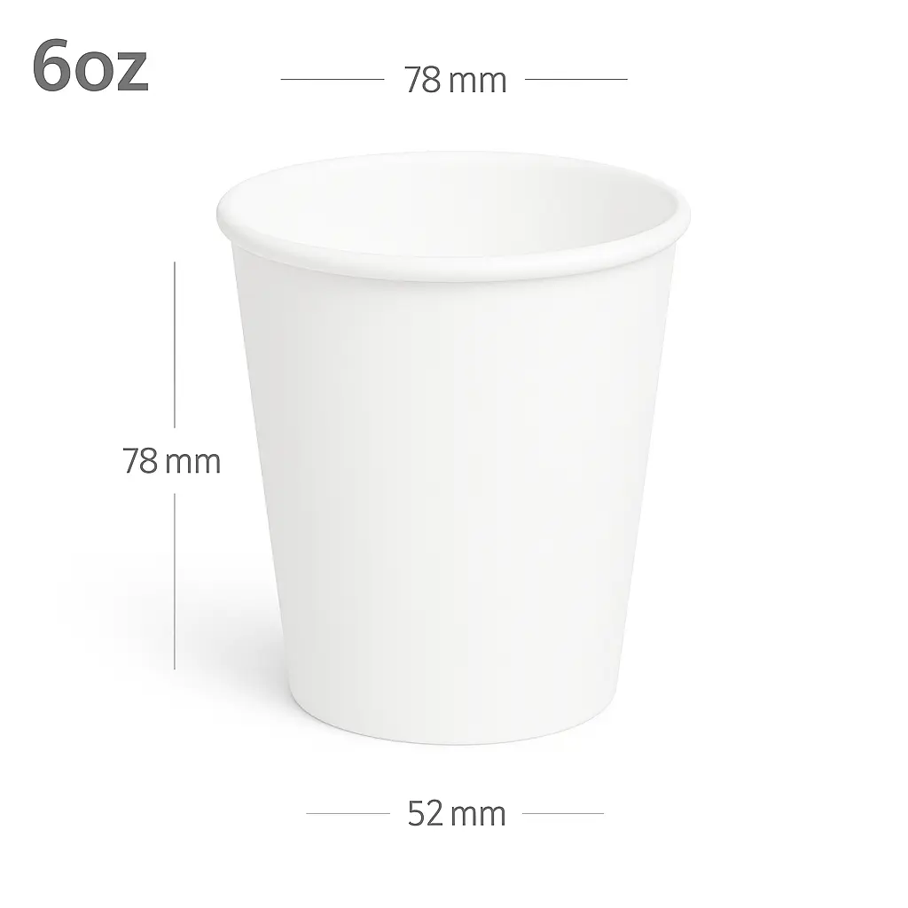 [015058] 6oz Single Wall White Paper Cup 1000/ctn