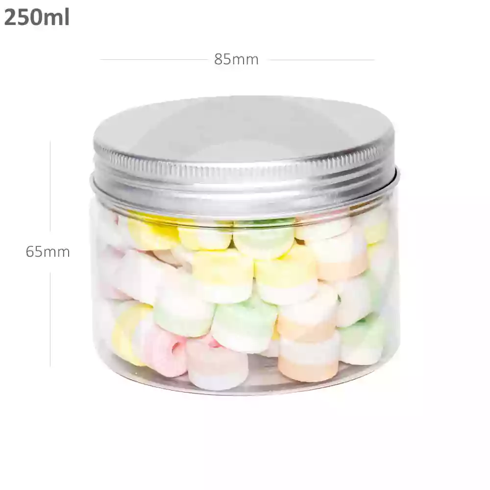 [010074] 250ml/85mm PET Plastic Jar Alu Cap 100/ctn