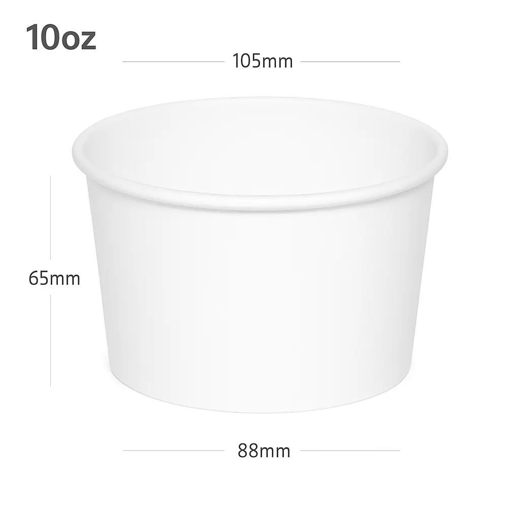 [051008] 10oz White Paper Ice Cream Cup 1000/ctn