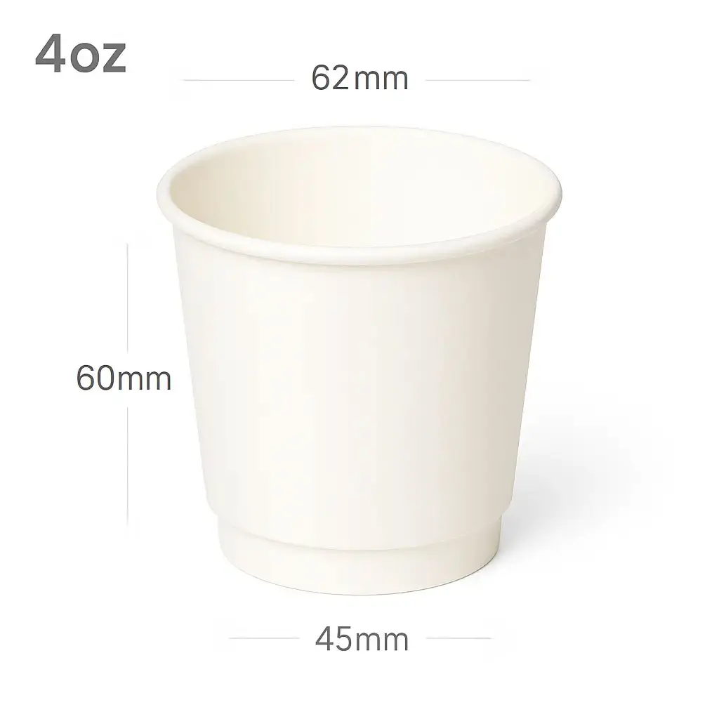 [015086] 4oz Double Wall White Paper Cup 500/ctn