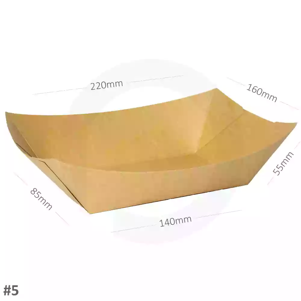 [052010] #5 Kraft Paper Food Tray 500/ctn