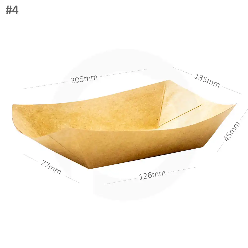 [052011] #4 Kraft Paper Food Tray 500/ctn