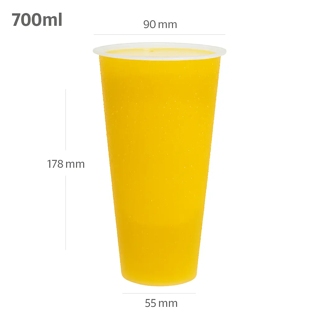 [040008] 700ml/90mm PP Plastic Cup 500/ctn