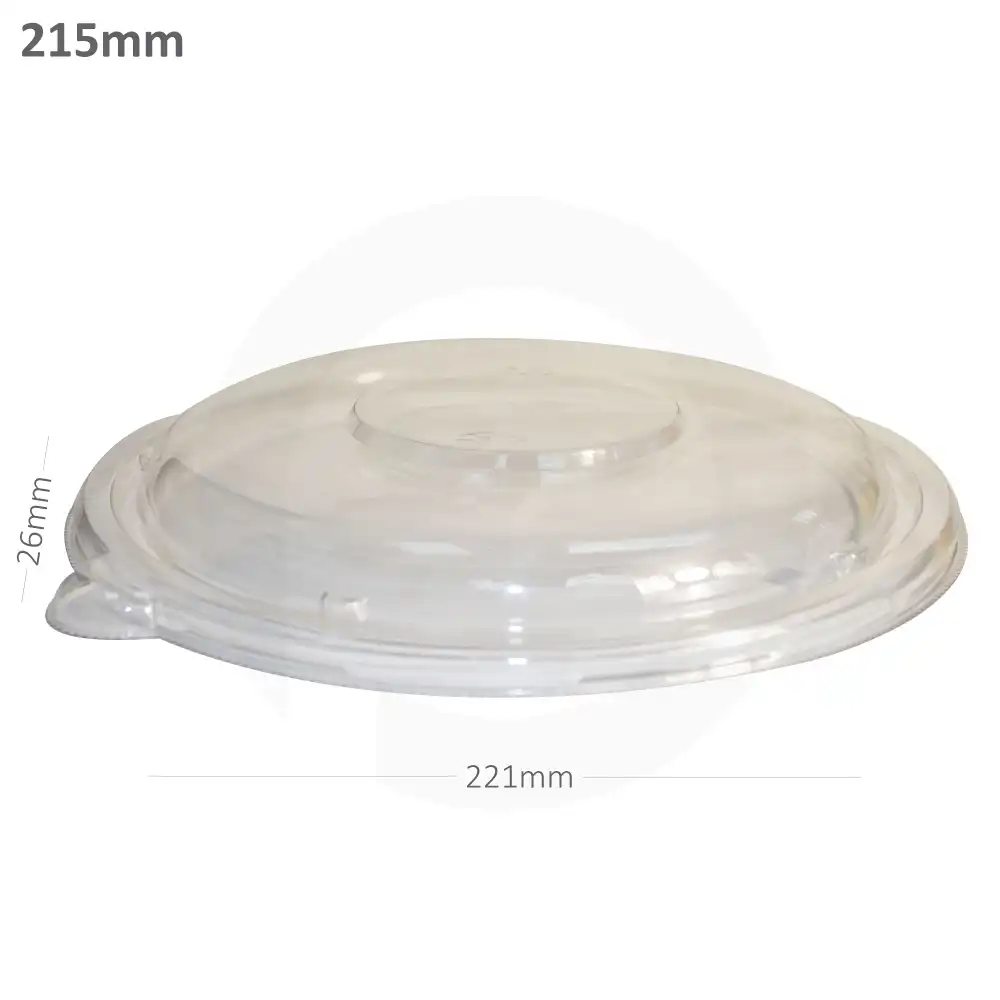 [018006] 215mm PET Plastic Sugarcane Bowl Lid 300/ctn