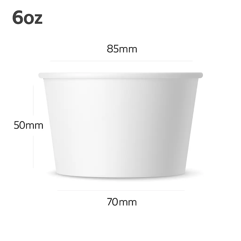 [051011] 6oz White Paper Ice Cream Cup 1000/ctn