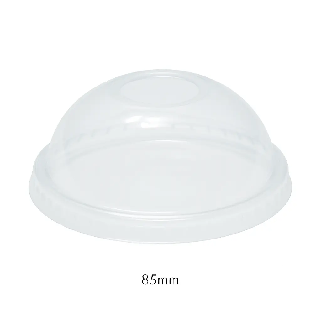 [051012] 85mm PET Plastic No Hole Dome Lid 1000/ctn