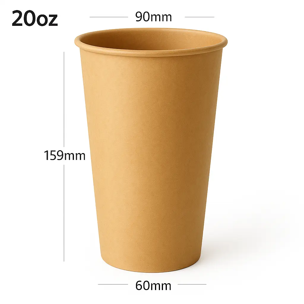 [new083] 20oz Single Wall Kraft Paper Cup 1000/ctn