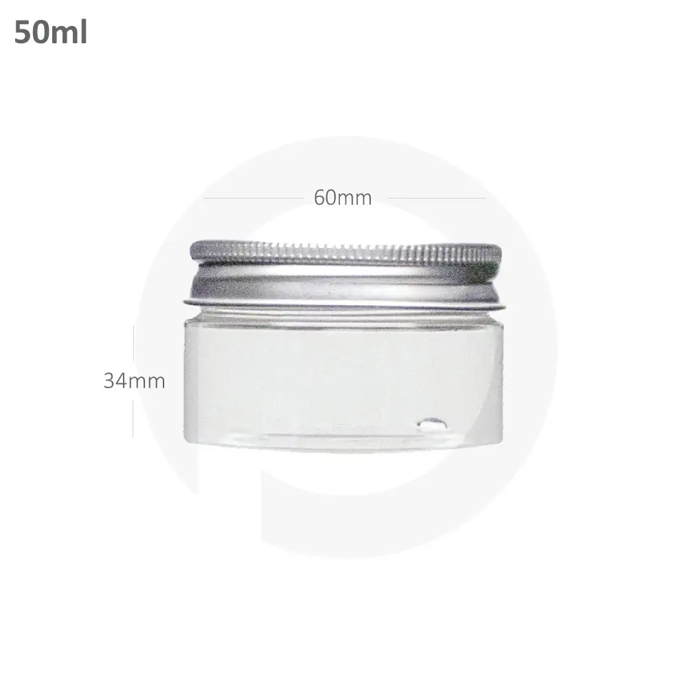 [new148] 50ml/60mm PET Plastic Jar Alu Cap 100/ctn
