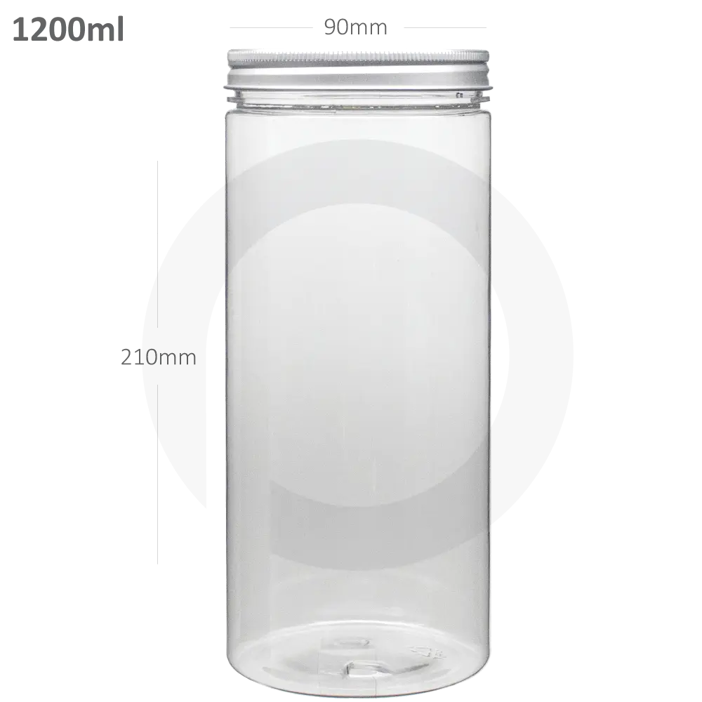 [new169] 1200ml/90mm PET Plastic Jar Alu Cap 50/ctn