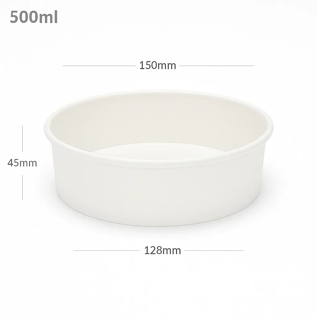 [new172] 500ml White Paper Salad Bowl 300/ctn