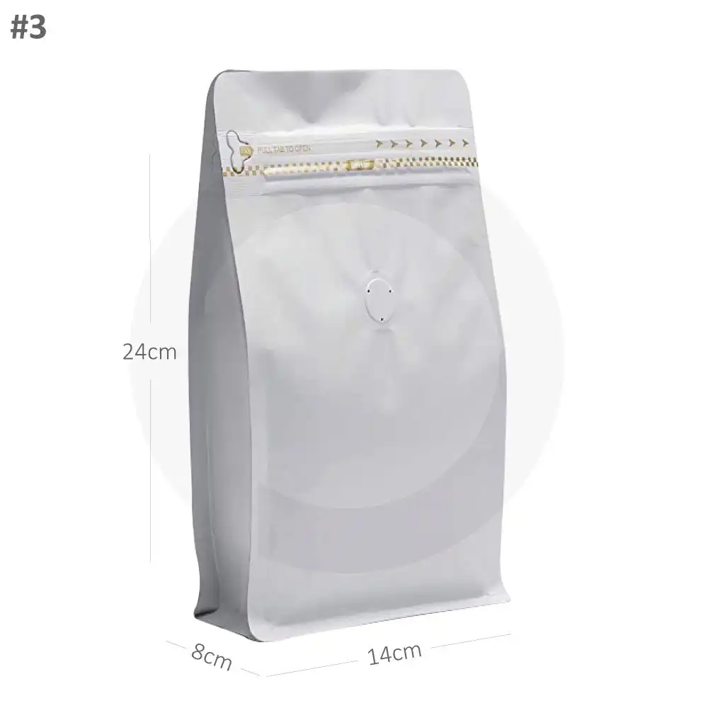 [new212] #3 White Flat Bottom Ziplock Valve Bag 250/ctn
