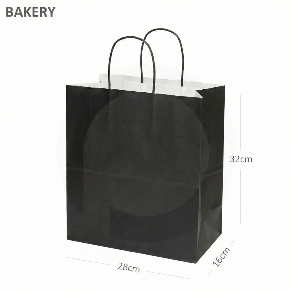[new317] Black - #2816 White Paper Twisted Handle Bag 200/ctn